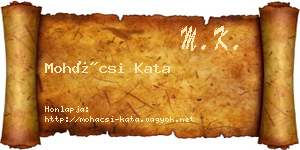Mohácsi Kata névjegykártya